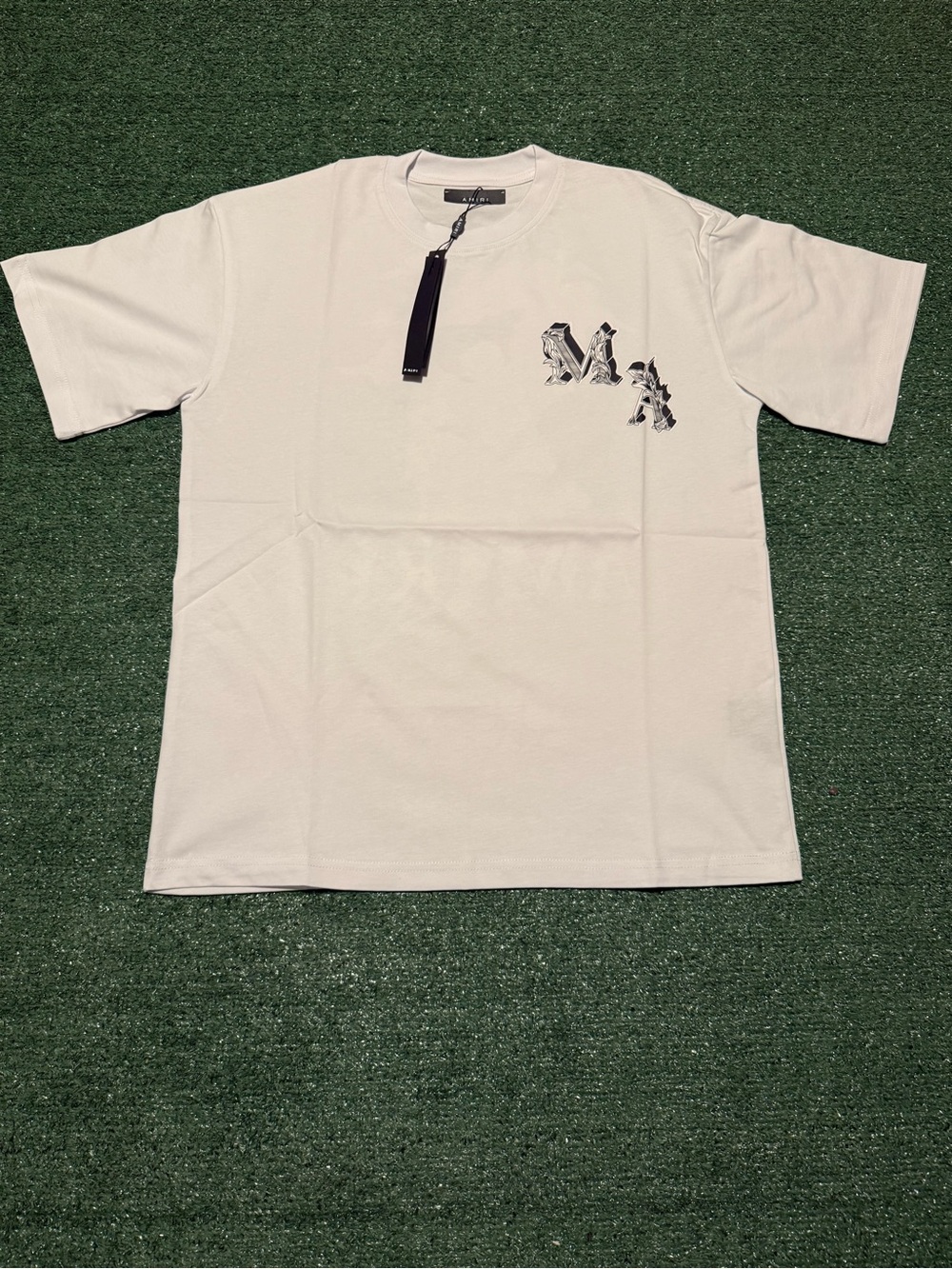 AMIRI White Short-Sleeve Logo Tee with Small Chest Graphic